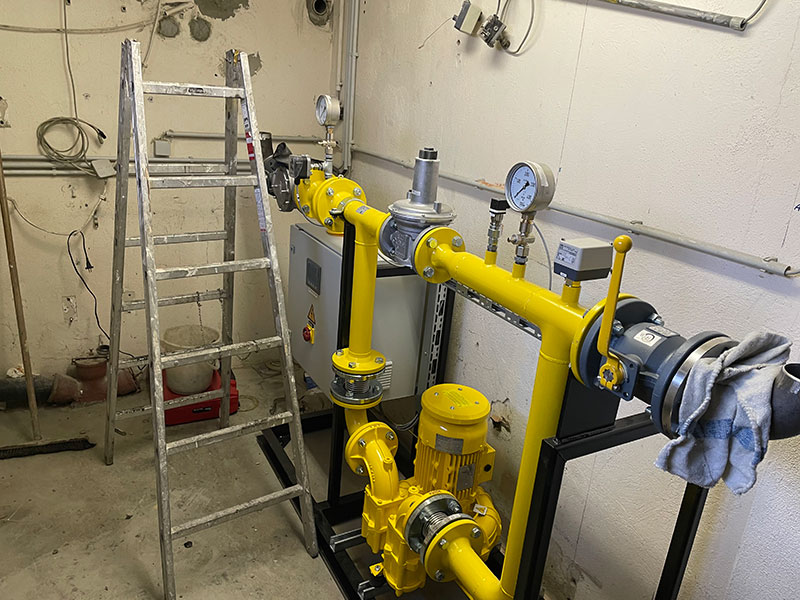 Gasdruckerhoehungsanlage nach Umbau